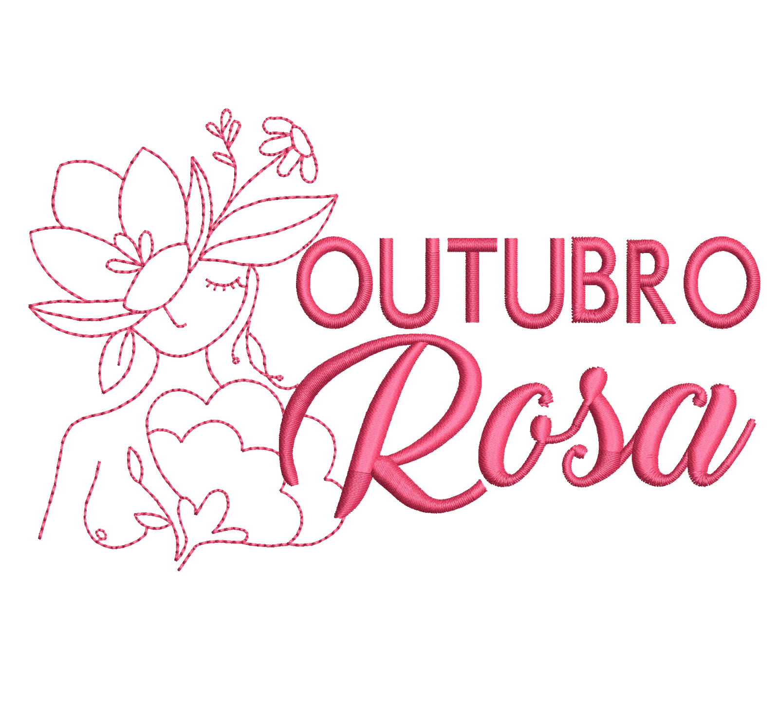 Pink October Embroidery Design Pack – 3 Breast Cancer Awareness Designs - Multiple Languages - Image 7