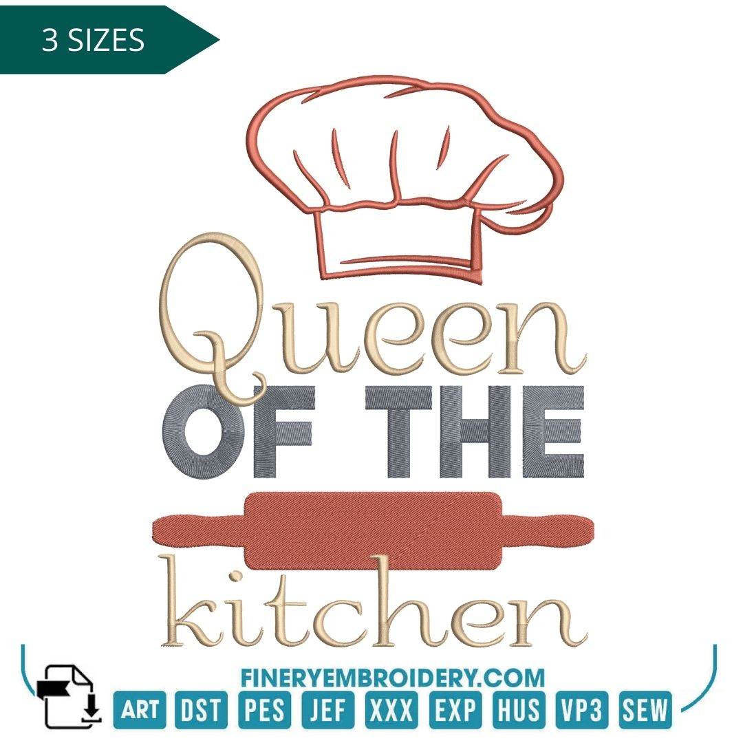 Queen of the Kitchen Embroidery Design