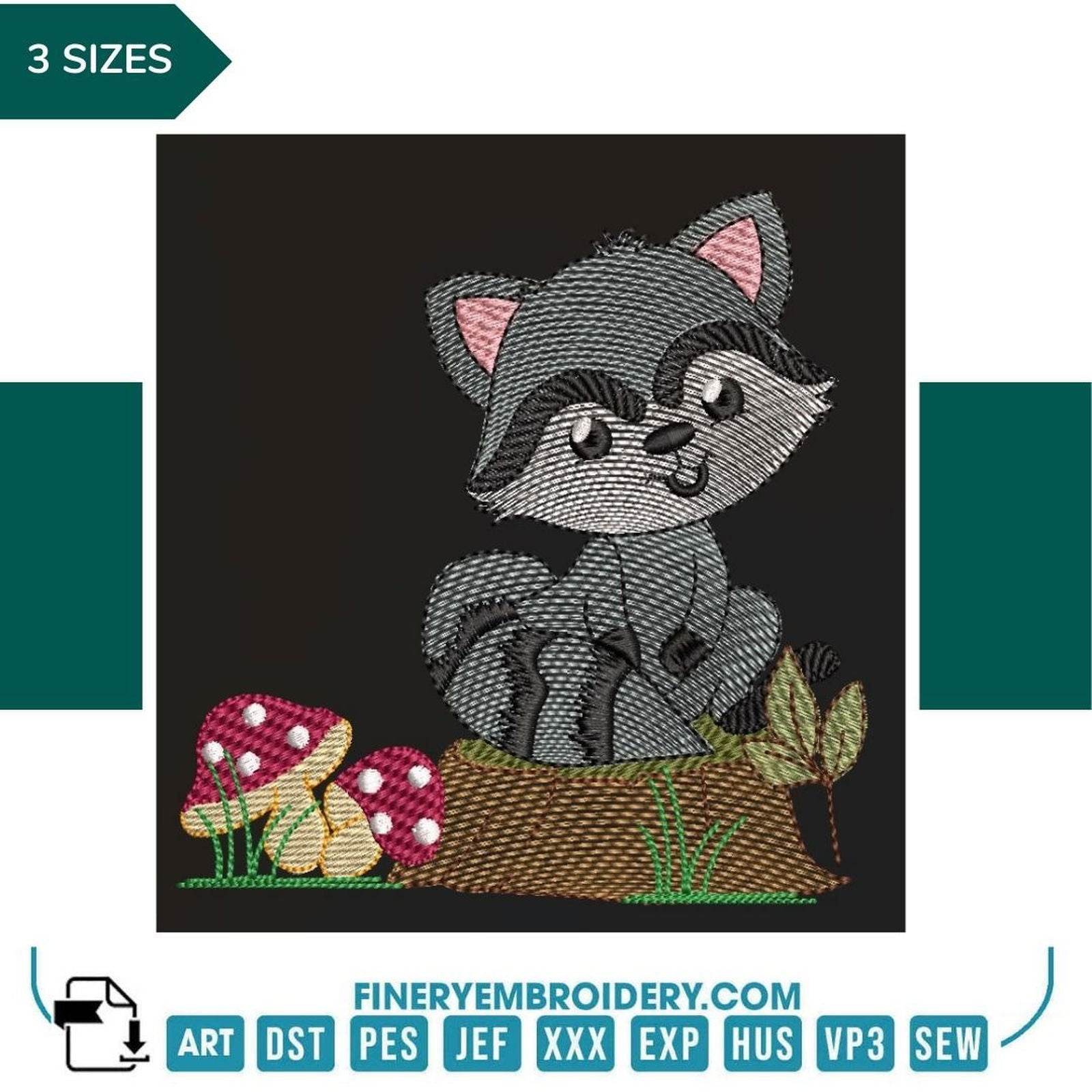 Racoon - Embroidery design