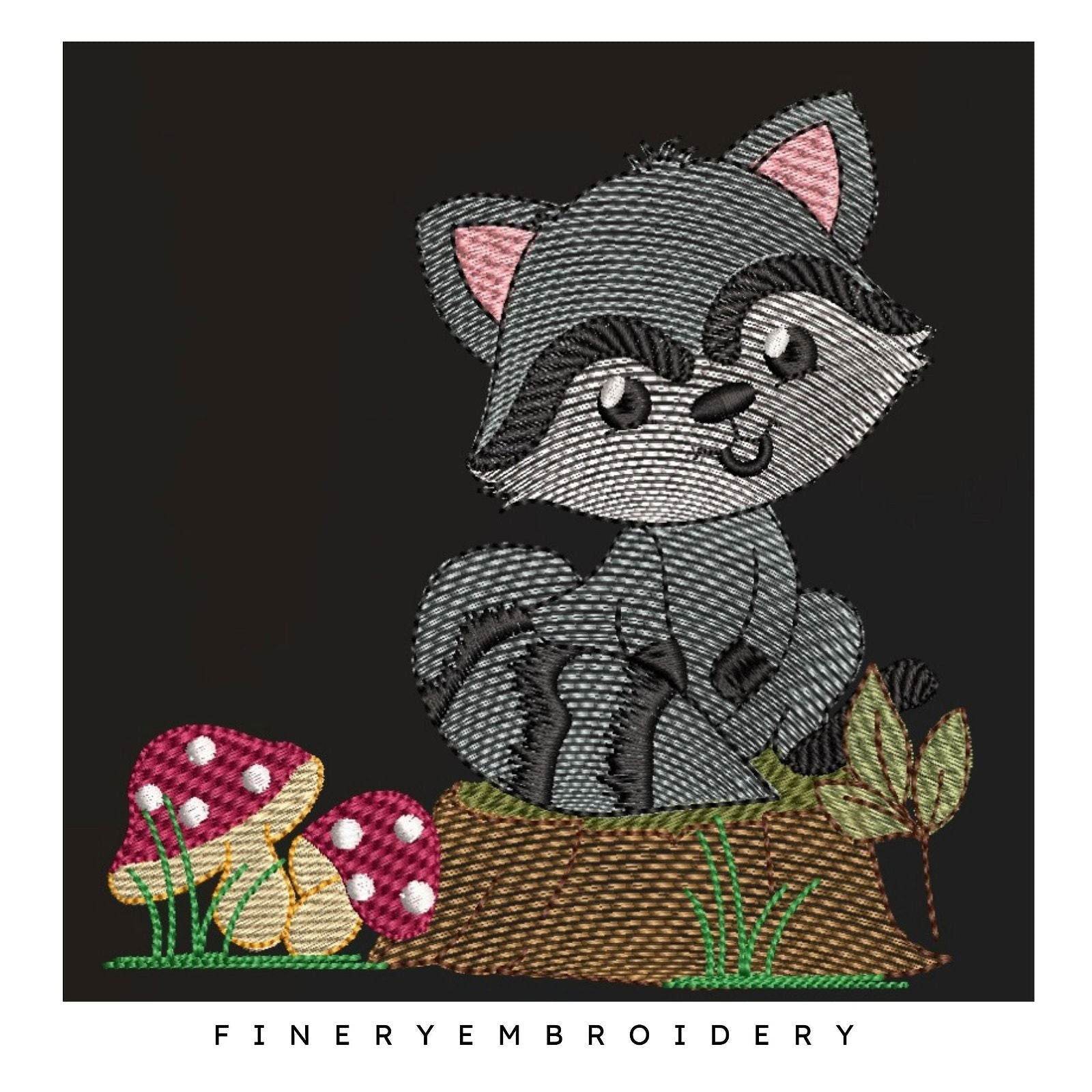 Racoon - Embroidery design - Image 2