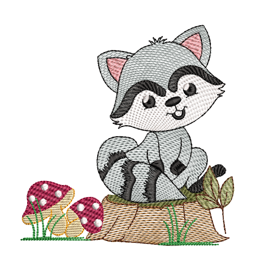 Racoon - Embroidery design - Image 3