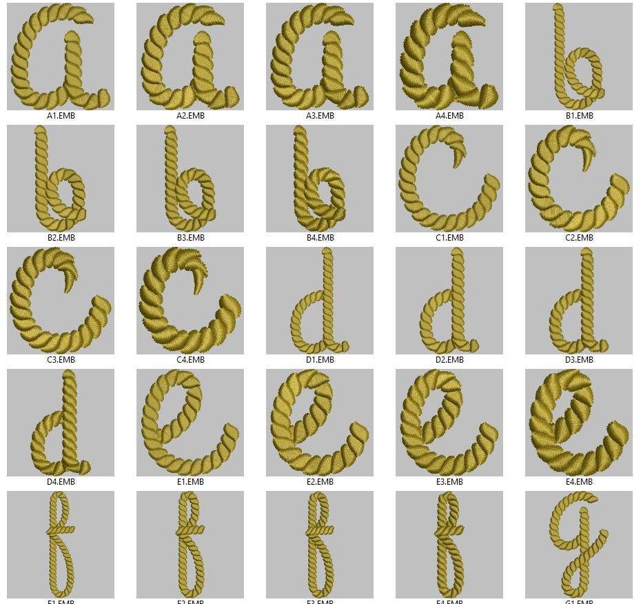 Rope Texture Alphabet Embroidery Pack – Nautical-Inspired Letters - Image 2