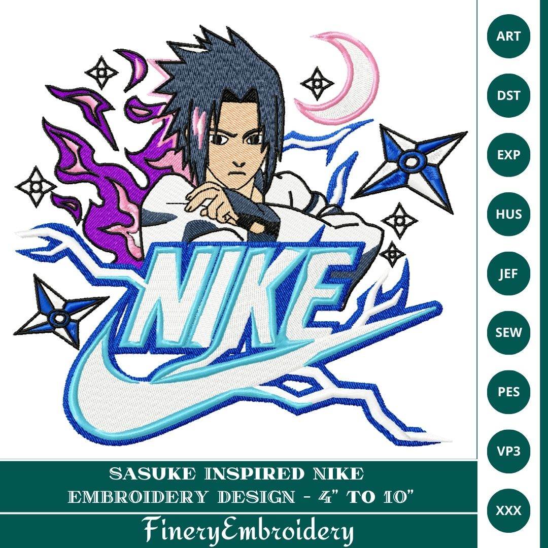 Sasuke-Inspired Nike Embroidery Design