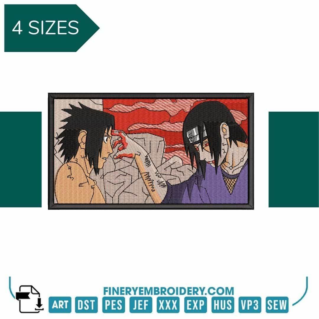 Sasuke vs Itashi Anime- Embroidery Designs