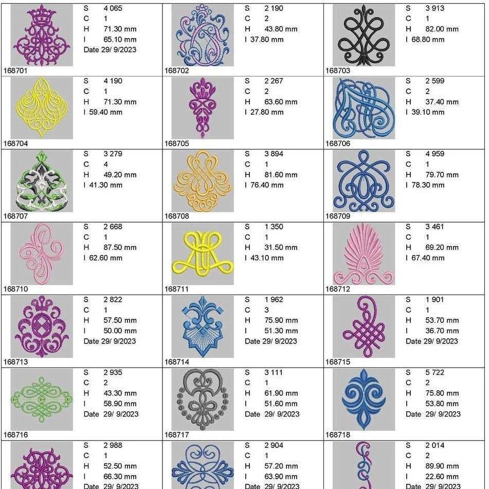 Scroll borders: Embroidery Design Pack - Image 3