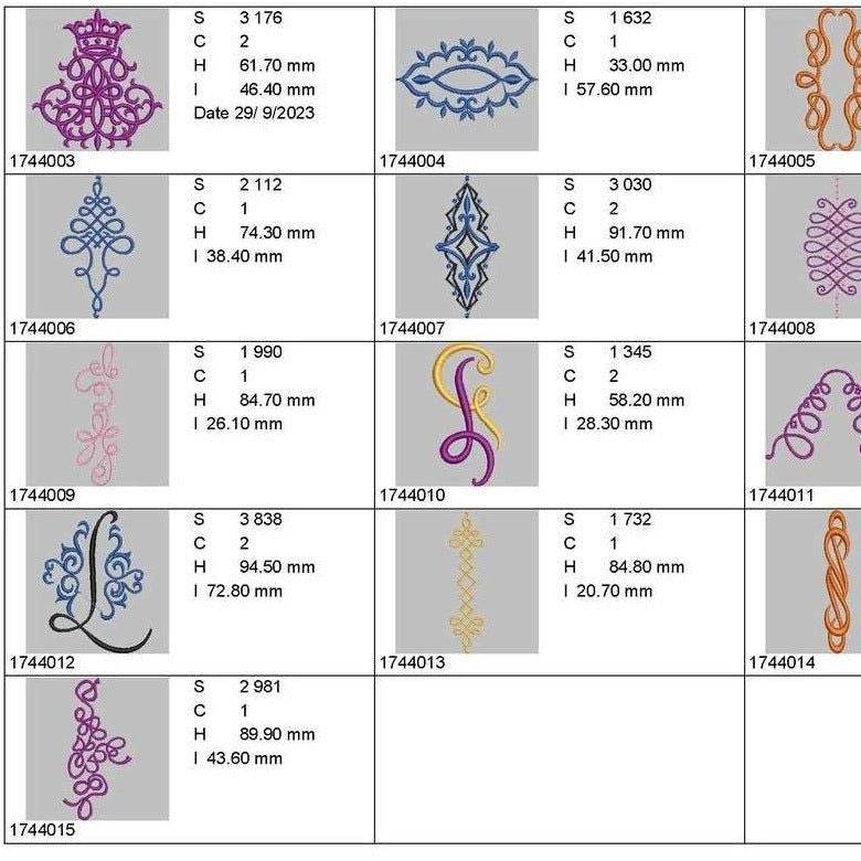 Scroll borders: Embroidery Design Pack - Image 4