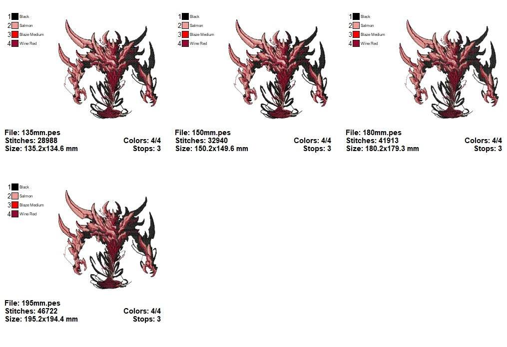 Shadow Fiend Embroidery Design – Dark Demon Pattern - Image 2