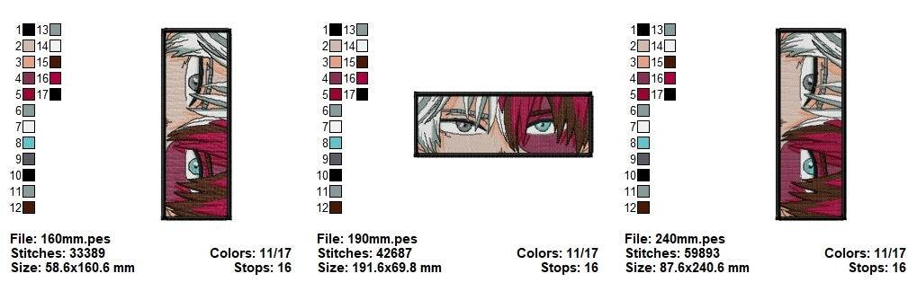 Shoto Todoroki Embroidery Design – Iconic Duality of Fire & Ice - Image 3