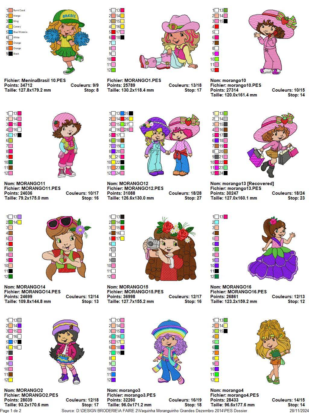 Strawberry Shortcake Embroidery Pack – Perfect for Colorful Creations! - Image 2