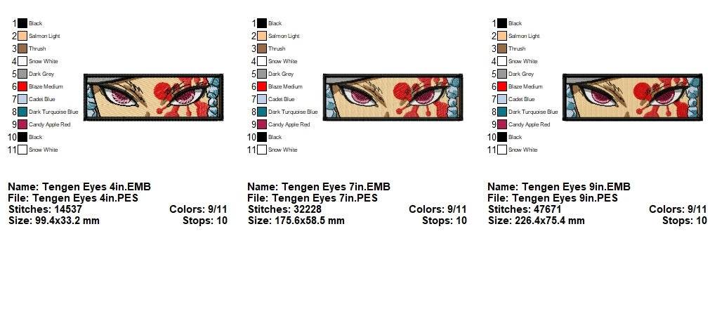 Tengen Eyes Embroidery Design – 3 Sizes - Image 2