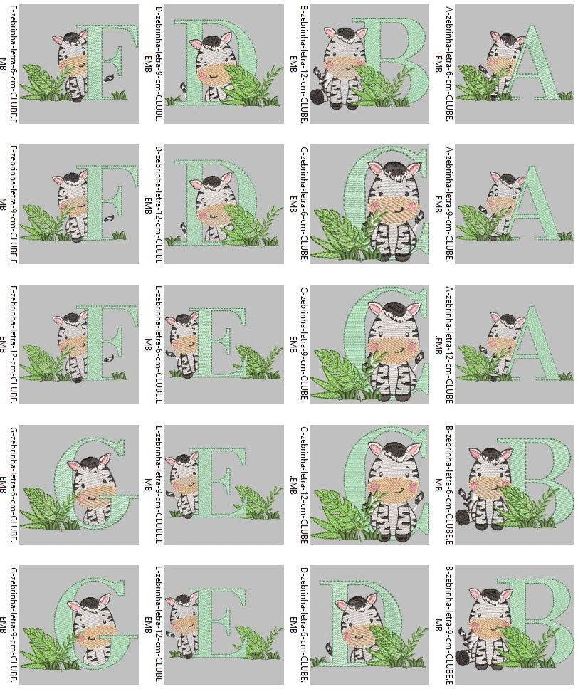Whimsical Zebra Alphabet Embroidery Set – Complete A to Z Collection - Image 2