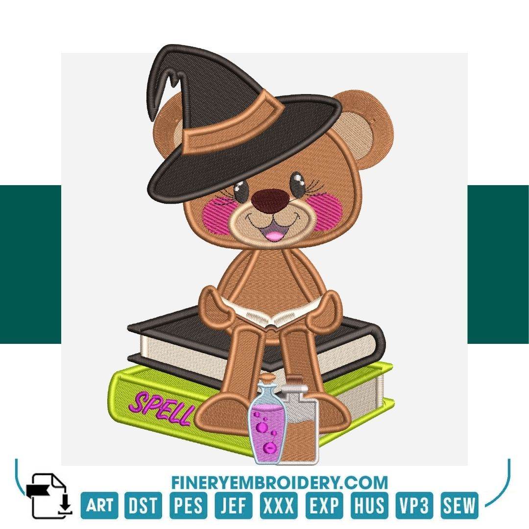 Witch's hat and cauldron - pack of Halloween embroidery designs - Image 2