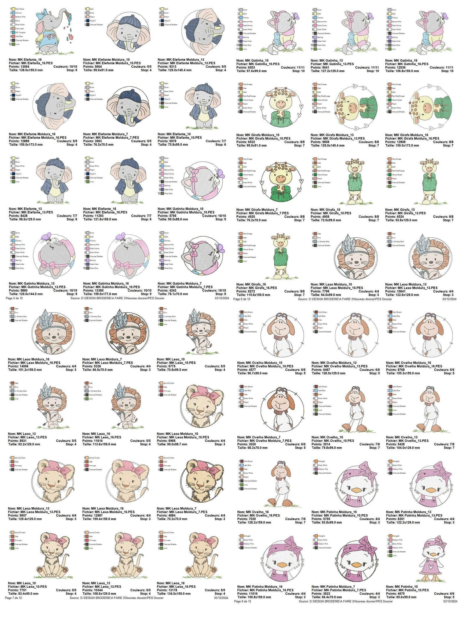 Woodland Animals Embroidery Pack – Multi Sizes - 40 Designs - Image 3